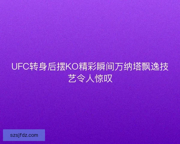 UFC转身后摆KO精彩瞬间万纳塔飘逸技艺令人惊叹